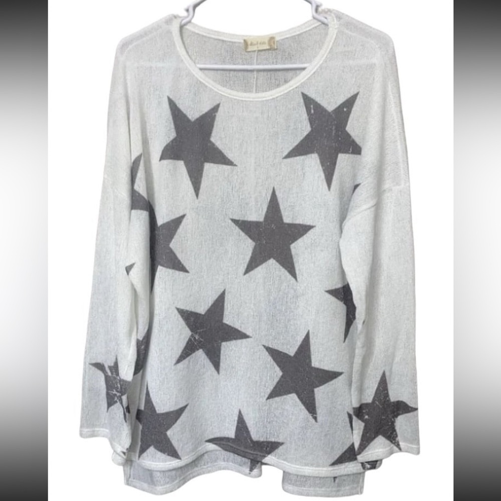 Altar’d State Star Pullover Knit Tunic Sweater Women’s Size Large